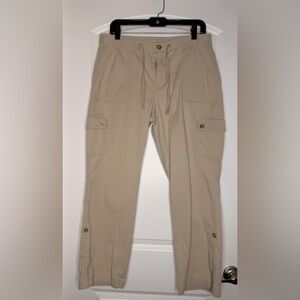 L.L.Bean Vista Camp Pants Favorite Fit Straight-Leg Cargo Khaki Sz 12